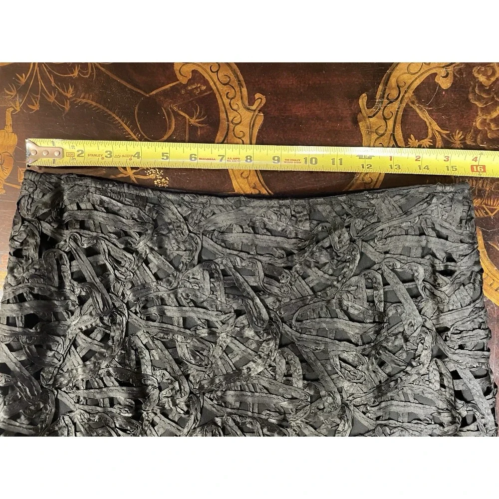 Sonia Speciale Black Ribbon Lace Skirt Whimsigoth Romantic‎ Luxury 44 8 Chic